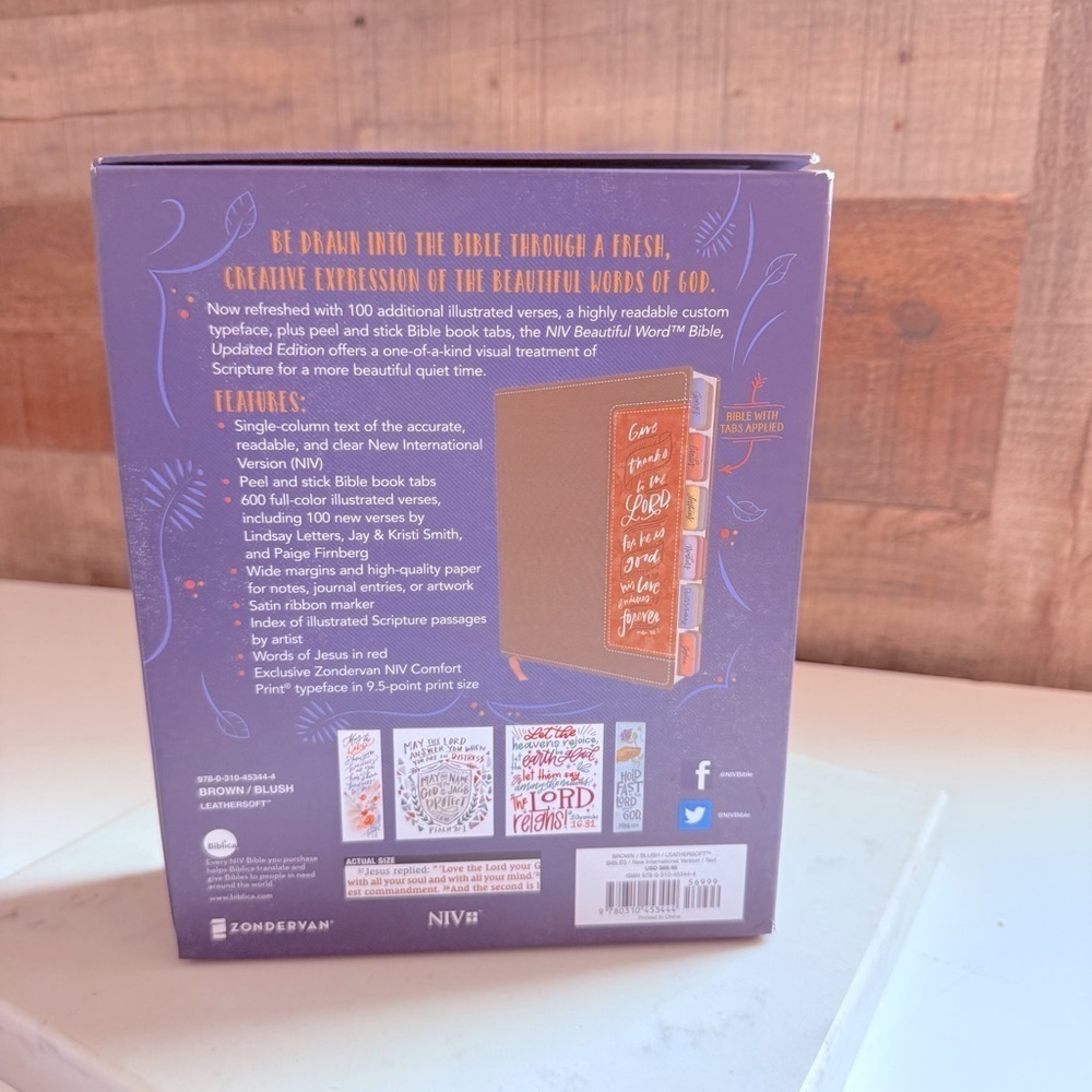 NIB NIV, Beautiful Word Bible, Updated Edition, Tabs, Red Letter, Comfort Print - Picture 3 of 8
